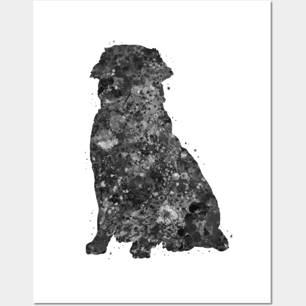 Golden Retriever black and white Wall Art by Yahya Art